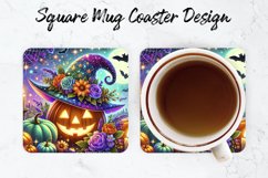 Halloween Pumpkin Mug coaster | Coaster | Sublimation Design Product Image 1
