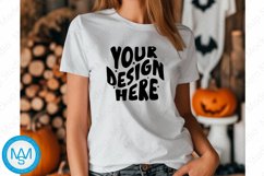 White women Tshirt Mockup, Halloween tshirt mockup Product Image 1