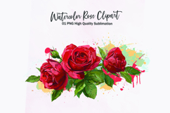 Watercolor rose bouquet clipart sublimation Product Image 1