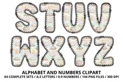 Lovely Baby Shower Alphabet & Numbers Clipart PNG 300 DPI Product Image 4