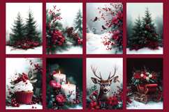 Burgundy Christmas for Card Making, Journals, Crafts, Covers Product Image 7