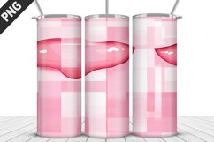 Pink Plaid Tumbler Design | Valentine&#039;s Day Tumbler Wrap Product Image 3