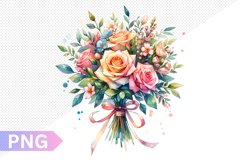 Wedding Floral Bouquet Sublimation - Clipart PNG Design Product Image 1