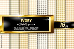 Ivory Gingham Digital Papers 16 Variations Product Image 1