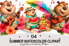 Whimsical Summer Watercolor Clipart Watercolor png Product Image 1