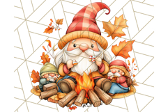 Fall Gnome PNG Clipart, Cute Autumn Gnomes with Pumpkins Product Image 4