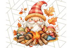 Fall Gnome PNG Clipart, Cute Autumn Gnomes with Pumpkins Product Image 4