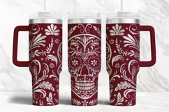 Tumbler laser svg| 40oz Tumbler Mexican Sugar Skull wrap Product Image 2