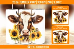 Highland Cow Tumbler Designs, Sublimation Wrap Product Image 1