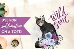 Spring Cat Clipart Watercolor Floral Sublimation Set Product Image 2