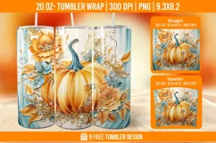 Pumpkin Tumbler Sublimation Wrap, 20 oz Fall Tumbler Wrap Product Image 1