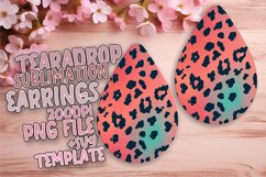 Abstract Leopard Gradient Teardrop Earring Wrap PNG Product Image 1