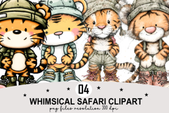 Whimsical Safari Clipart Watercolor PNG Product Image 1