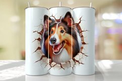 Collie Peeking from the Cracked wall Tumbler Wrap Product Image 1