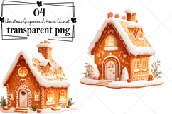 Christmas Gingerbread House Clipart Watercolor PNG Product Image 1