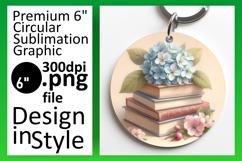 Chic Round Design Keychain PNG , Books Product Image 1