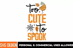 Too cute to spook PNG for sublimation | Halloween PNG design Product Image 2