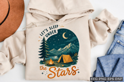 Let’s Sleep Under The Stars Camping Night PNG Design Product Image 1