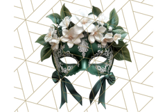 Vintage Garden Masquerade Floral Eye Mask PNG Clipart Product Image 4
