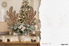 Reindeer Antler Plant Stake Laser Cut | Herb Label | SVG Product Image 1