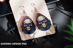 Stained Glass Halloween Skull Earring Design Product Image 1