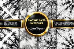 Snowflakes Sketches Digital Papers - 04 Variations Product Image 1