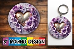 Joyful Circle Keychains Design, 3D Heart Product Image 1