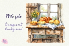 Window Pastries Wildflowers PNG Sublimation Baking Clipart Product Image 1