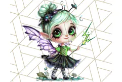 Halloween Fairy Clipart PNG, Cute Chibi Fairy Art Clip Art Product Image 4