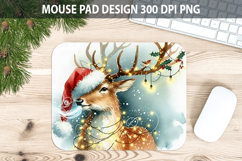 Deer Mouse pad Sublimation - Christmas Animal PNG Design Product Image 1