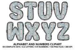 Blue Baby Shower Alphabet Clipart PNG 300 DPI Product Image 4