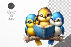 Birds clipart, Book clipart, Funny clipart Product Image 1