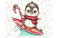 Christmas Penguins The Beach Clipart PNG, Tropical Holiday Product Image 4