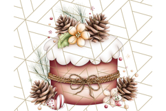 Christmas Cake Clipart PNG, Cottagecore Holiday Desserts Product Image 4