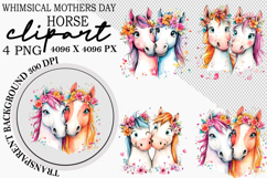 Whimsical Mothers Day Horse Clipart Png Product Image 1