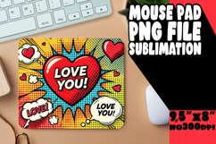 Whimsical Mouse Mat Sublimation, 3D Heart Product Image 1