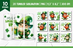 Funny St Patricks Day Gnome Tumbler Sublimation Wrap Bundle Product Image 1