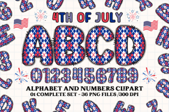 4th July Alphabet png clipart, independence letters doodle Product Image 1