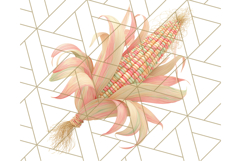 Fall Foliage Clipart PNG, Pink and Green Leaves Product Image 4
