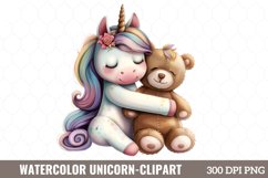 Watercolor Unicorn Clipart, Watercolor Clipart Product Image 1