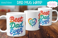 Best Dad ever mug wrap PNG, Father&#039;s day mug template PNG Product Image 3