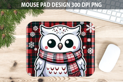 Christmas Cute Owl Mouse Pad Sublimation - Animal PNG Design Product Image 1