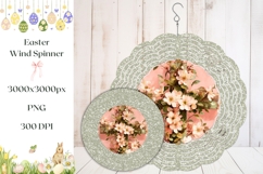 Floral Wooden Cross Wind Spinner, Glitter Wind Spinner Product Image 1