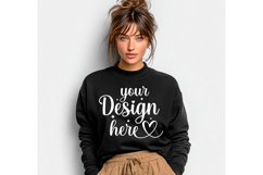 Gildan 18000 Black mockup, Gildan blank mockup Product Image 1