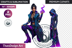Urban Neon Witch Sublimation Graphics, Cyberpunk PNG Product Image 1