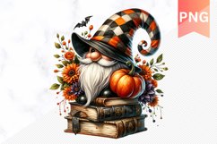 Halloween Gnome Books Sublimation - Halloween Clipart PNG Product Image 1