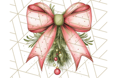 Muted Cozy Christmas Bows PNG Clipart, Winter Holiday Png Product Image 4