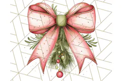 Muted Cozy Christmas Bows PNG Clipart, Winter Holiday Png Product Image 4
