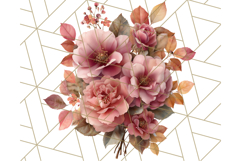 Fall Flower Bouquets Clipart PNG, Autumn Floral Clip Art Product Image 4