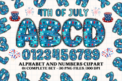 4th July Alphabet png clipart, independence letters doodle Product Image 1